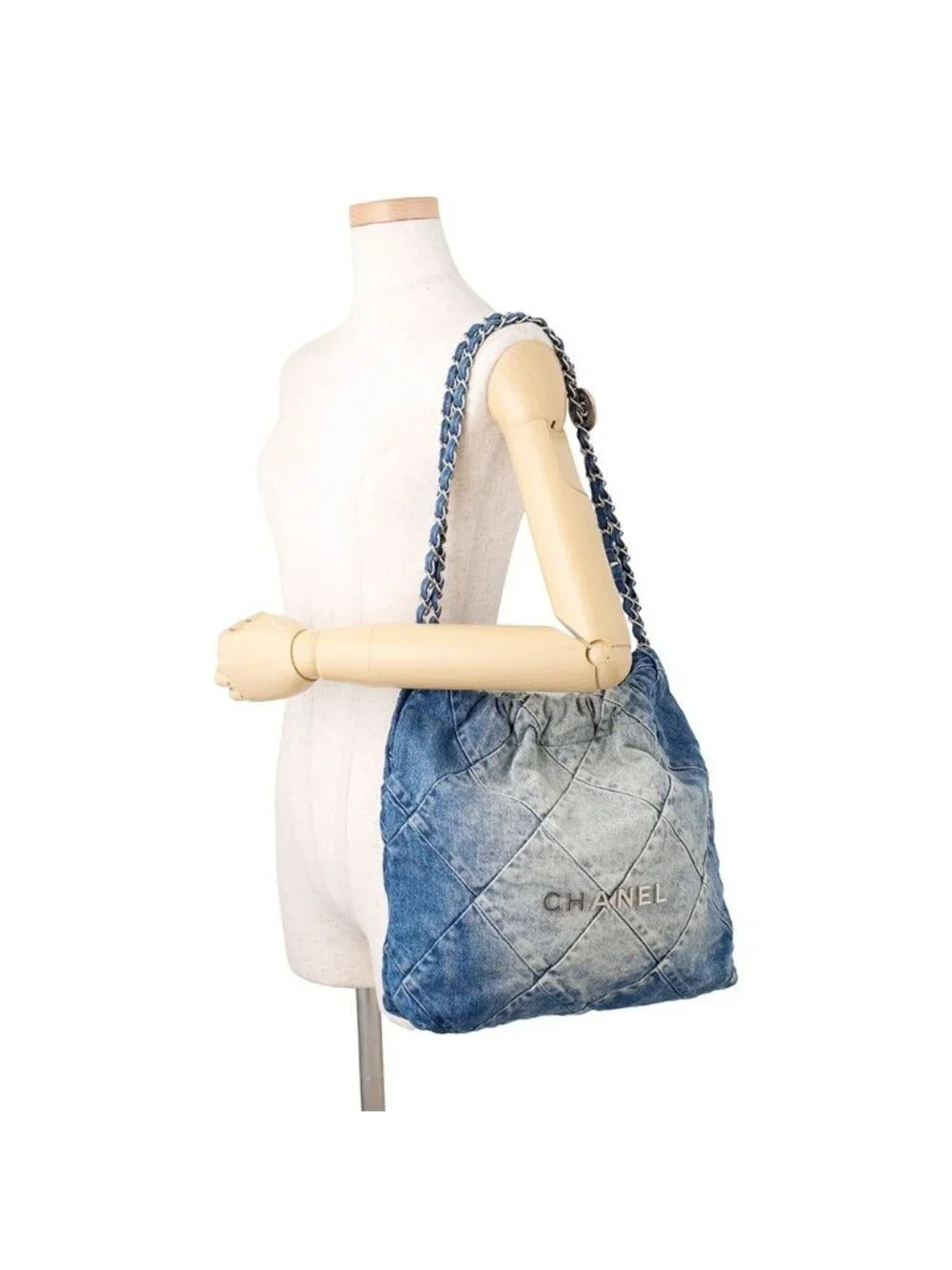 Chanel Chain Shoulder Bag Chanel 22 Quilted Small Denim